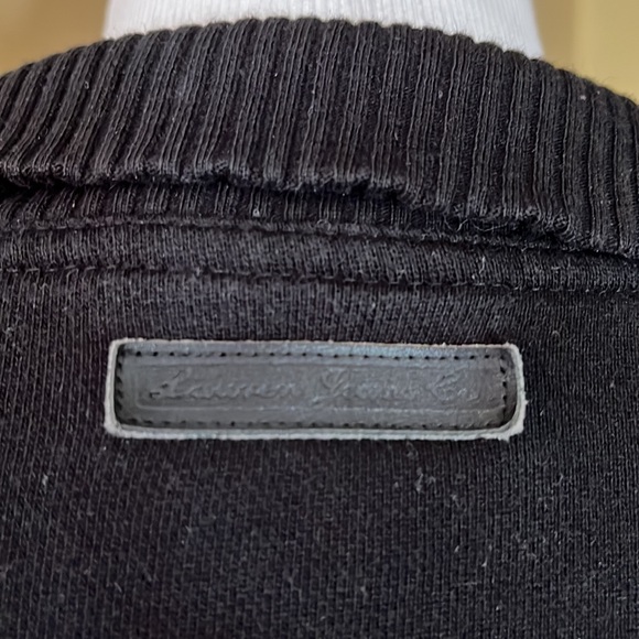 RALPH LAUREN Size 1X Mockneck 1/4 Zip Black & Silver HW Pocket Leather Trim PREP - Picture 15 of 16